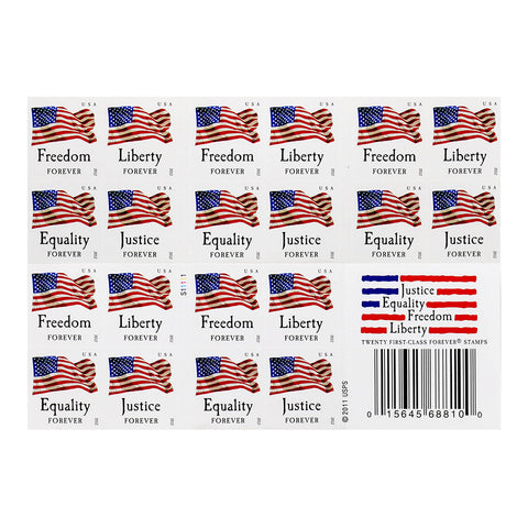 2012 USPS Forever Stamps Four Flags Flag and Equality