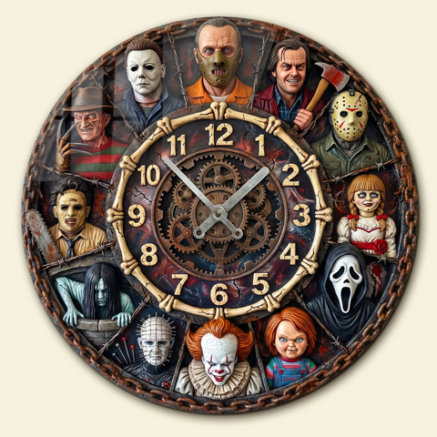 Villain Wall Clock - Personalized Gifts For Horror Lovers